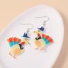 Semi-Managed Eco-Friendly Acrylic Earrings, Personalized Thanksgiving Turkey Earrings 1 Pair Of Earrings