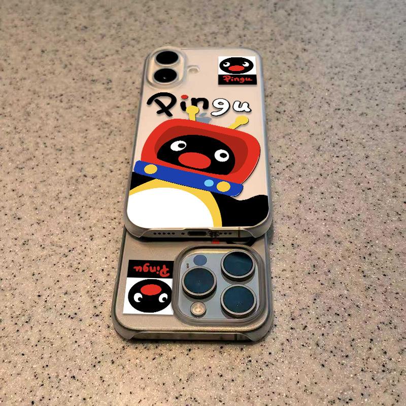 TV Penguin for Apple 17 Phone Case for IPhone 16 Promax Matte 15 Plus New 14 Personality