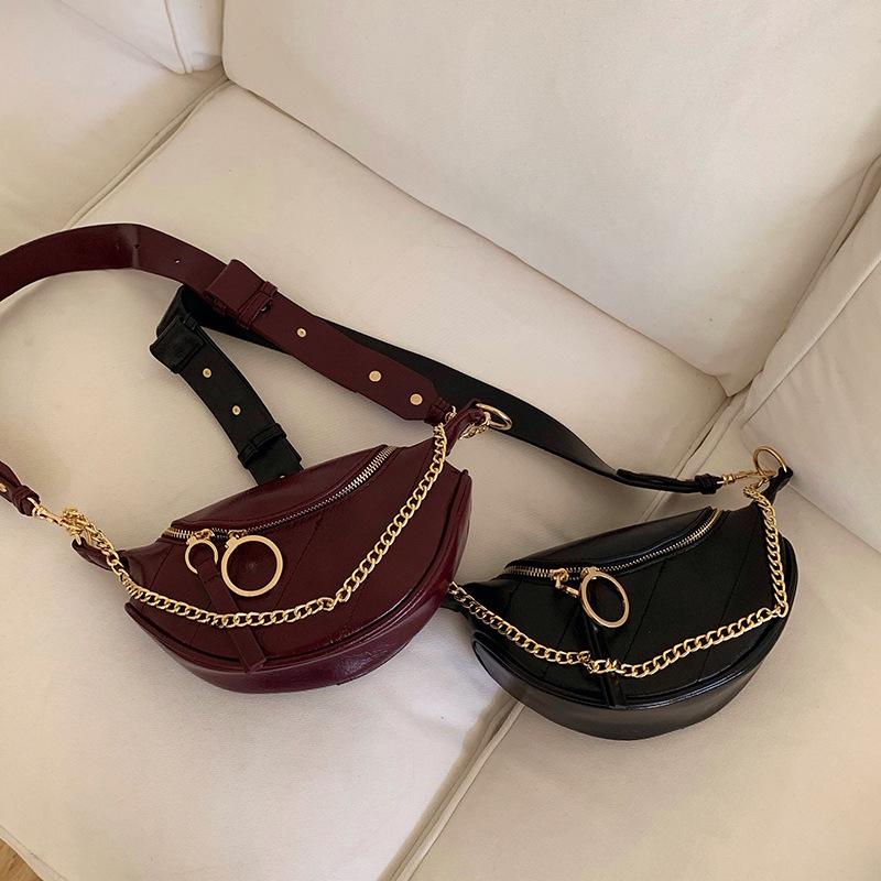 Bag Women's New Trendy Fashion Versatile Retro Breast Bag Premium Chain One Shoulder Crossbody Bag