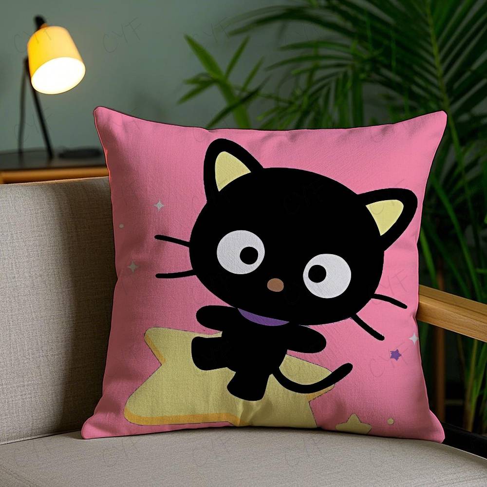 

S-Sanrio C-Chococat Anime Pillow Case Safe Custom Photo Pillow, Anti-fade Brushed Fleece Cushion, Maternal & Infant Safe. 16x16Inch