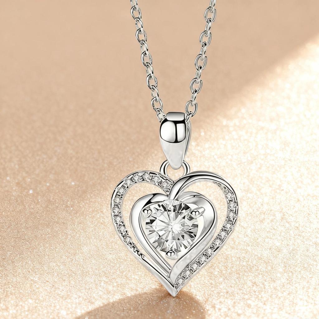 Women's Heart of the Ocean Korean Style Necklace - Simple Heart Pendant, Perfect for Couples & Valentine's Day Gifts