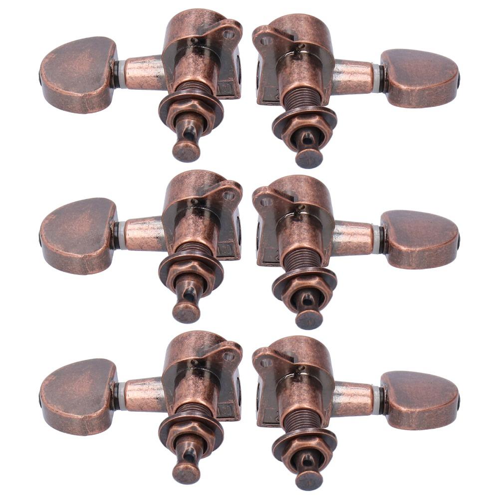 Copper Color Guitar Locking Tuners 3 Left 3 Right Guitar Head Knobs Guitar Replacement