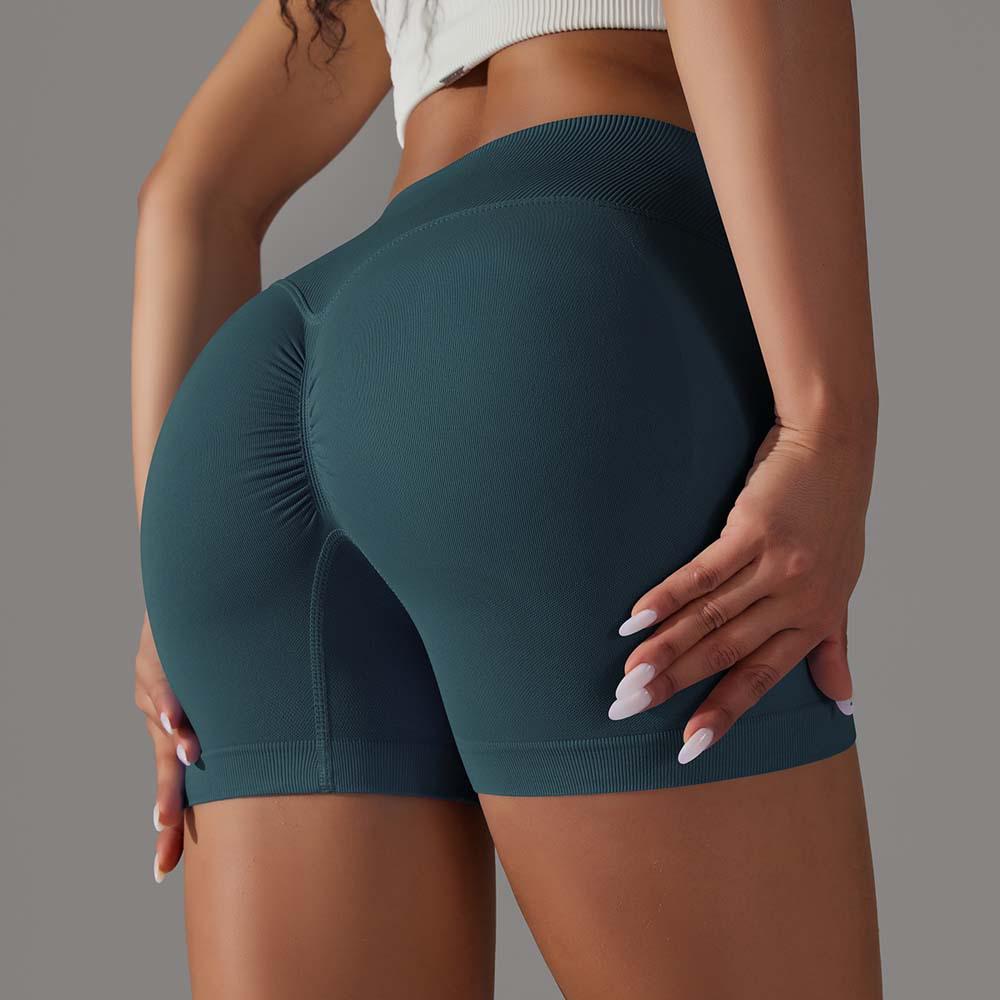 High Elastic Seamless Yoga Shorts: Waist-Slimming, Hip-Lifting, Moisture-Wicking with Crossover Waistband