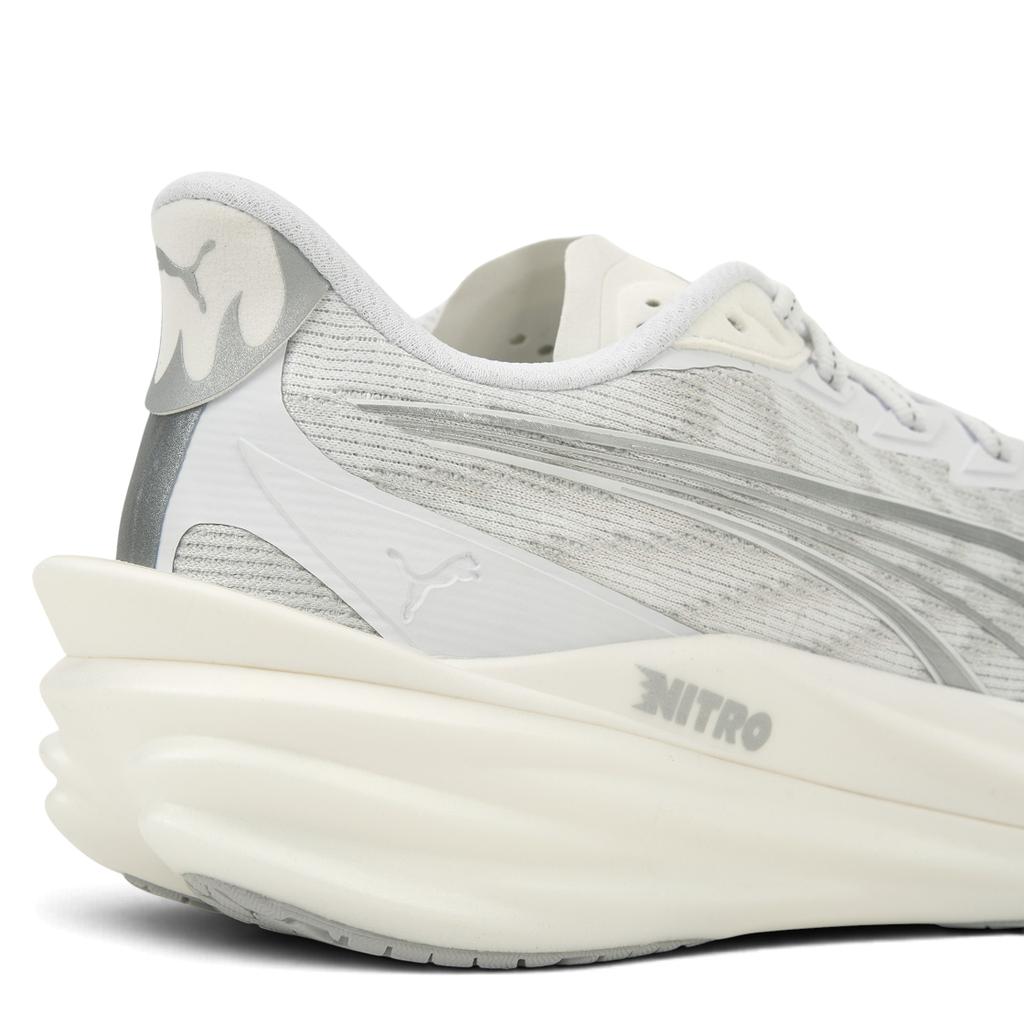 Puma Deviate Nitro 4 2E Largo Confortável Respirável Leve Tênis de Corrida Masculino Tênis Branco 312123-02