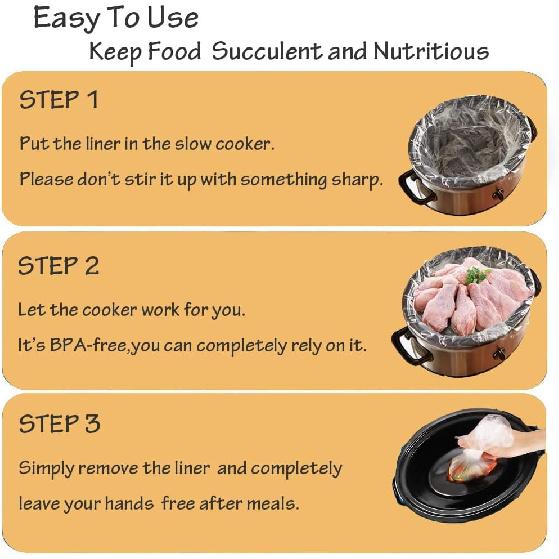 FASOZUKA Slow Cooker Liners 40×Cooking Bags Small Size Disposable Pot Liners, Fit 1QT to 3QT for Slow Cooker Cooking Trays Suitable for Oval & Round