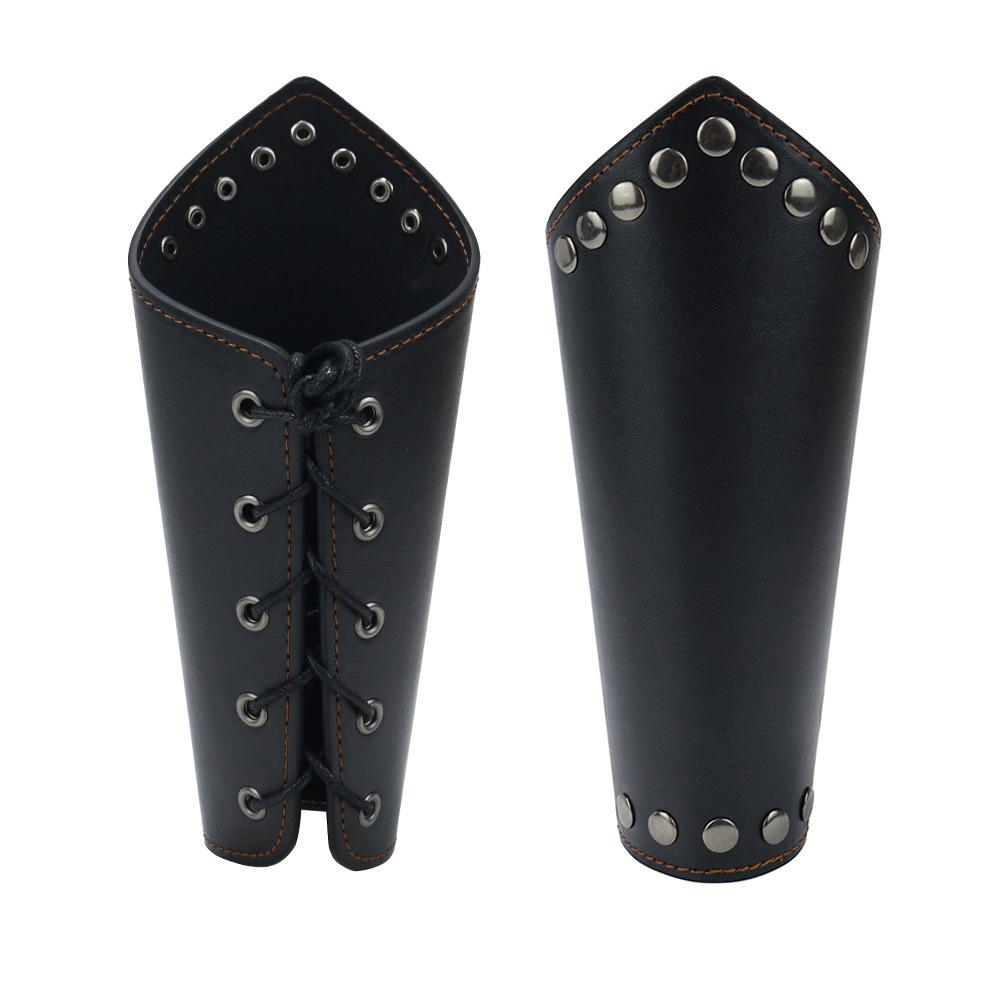 Medieval Men'S Leather Orgy Knight Belt Viking Wristband Halloween Punk Cosplay Bracer