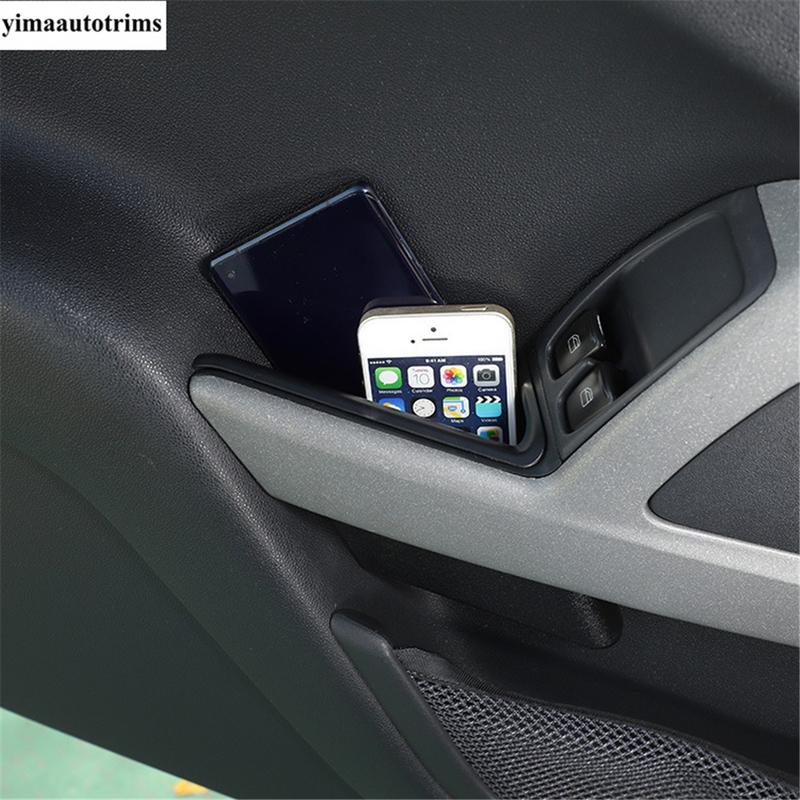 Car Door Handle Armrest Tray Storage Box Organizer Stowing Tidying For Smart Fortwo 451 2009 - 2015 Black Interior Accessories
