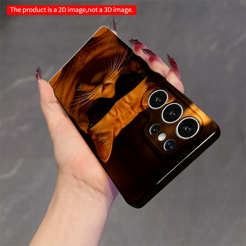 2DFlat Samsung Phone Case Sunglasses Cat with Cigar Phone Case Applicable To Galaxy S22 S23 S24 S25ULTRA S26 A12 A13 A14 A15 A16