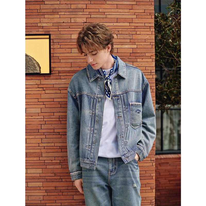 NVG·YOUNG Men's Washed Denim Workwear Jacket