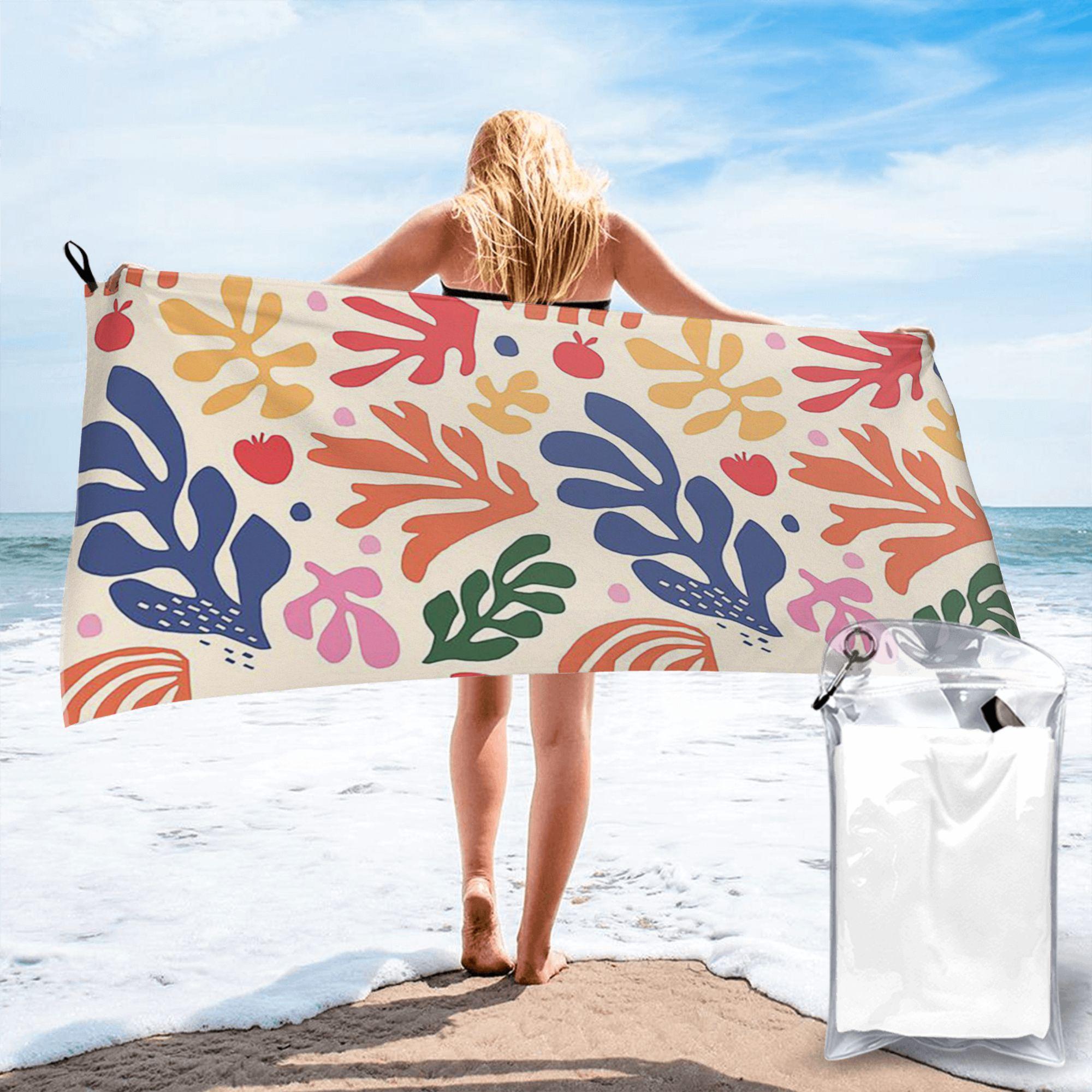 

Matisse Flowers A Beach Towel Soft Microfiber Quick Dry Absorbent Quick Towels For Bath W40*H60(CM)