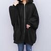 2023 Autumn/Winter European & American Women's Sexy Solid Color Loose Hooded Zipper Top