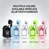 1 Set Soft Silicone In-Ear Design Wireless Sports Earbuds Transparent Tws Bluetooth Earphones Hifi Stereo Audio Led Display