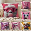 Vibrant Animal Bubble Fashion Tiger Cushion Cover Pillowcase Antidustmite Invisible Zipper Short Plush Sofa Cushion