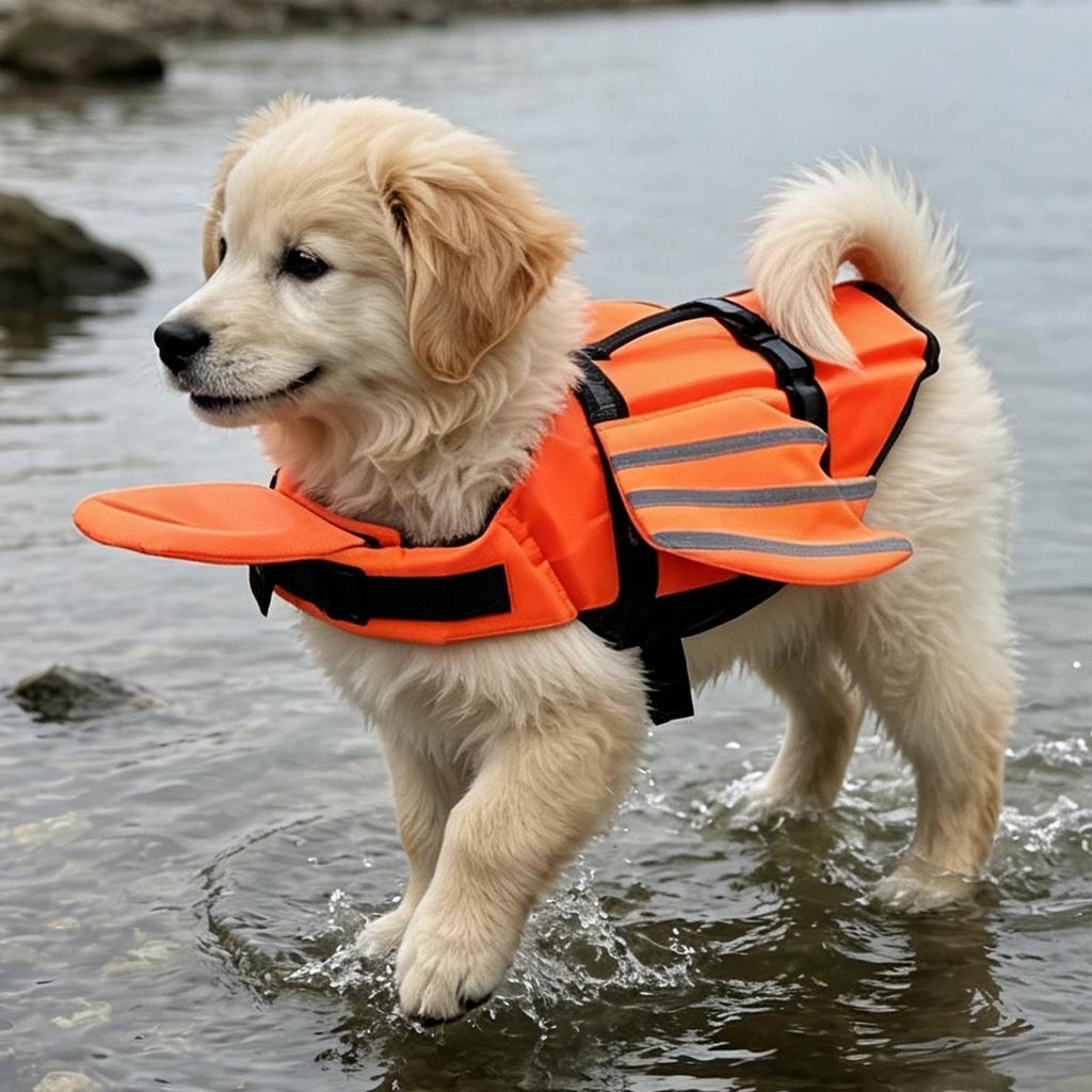 Dog Swim Vest Reflective High Buoyancy Wing Pets Life Jacket Safety Swimsuit for Small Medium Dogs Outdoor Beach Lake Pool
