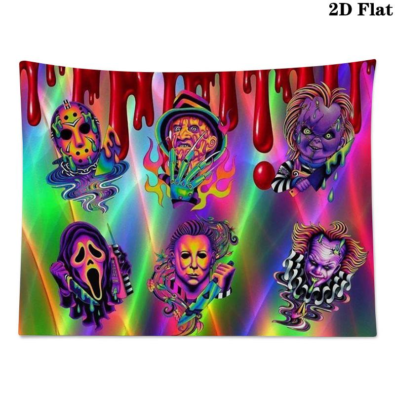 Horror Movies Wall Tapestry Aesthetic Wall Hanging Printed Fabric Blanket Decorative Tapestries for Bedroom Living Room Home Decor