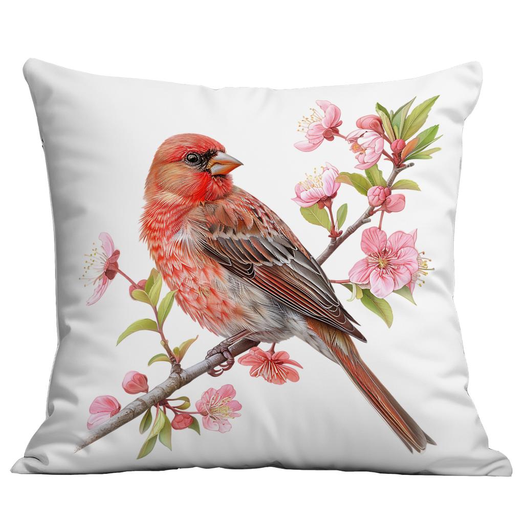 New Spring Flower and Bird Print Pillowcase Home Living Room Sofa Cushion Pillowcase