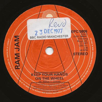7inch Record RAM JAM  Keep Your Hands On The Wheel SEPC5806PROMO Epic 1977 UK Rock Used