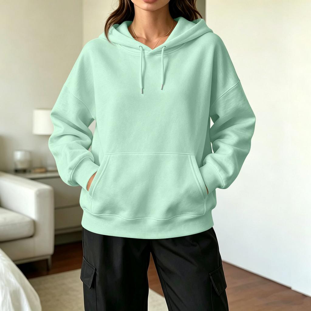 Women's Casual Drawstring Hoodie with Pockets for Everyday Wear