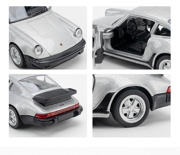 (Boxed) 1:36 Porsche 911 Turbo 1978 Alloy Model Car Ornament - No Sound or Light