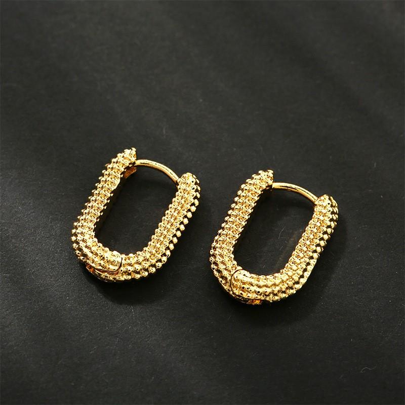Vinatge Simple Fashion Square Trendy Hoop Earrings for Women 2026 French Ins Chic Party Jewelry Gifts