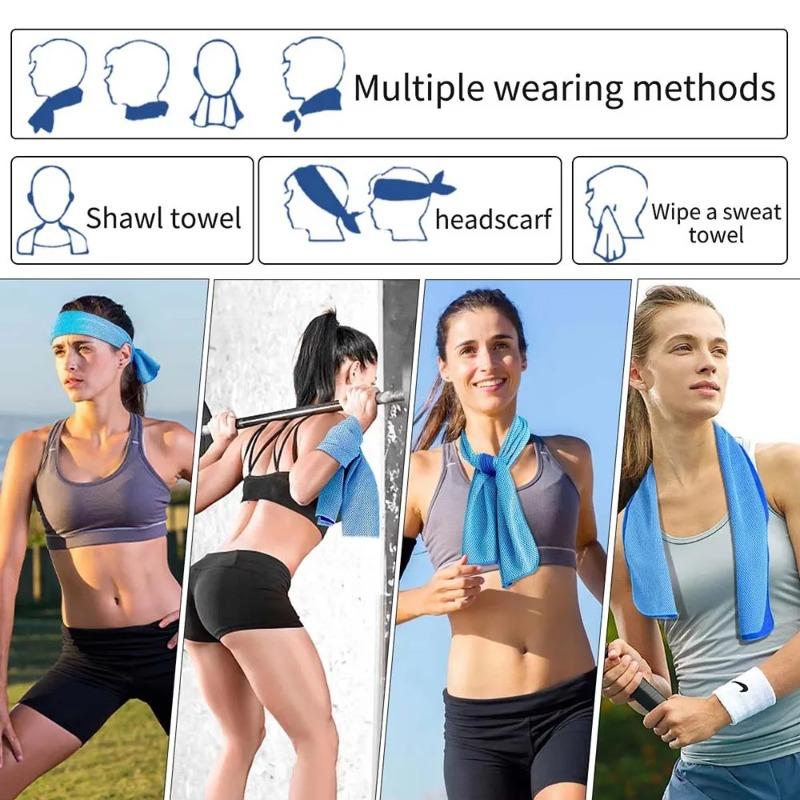 Microfiber Quick Dry Cooling Towel Ice Cold Towel for Sports Fitness Camping Travel Outdoor Activities with Portable Silicone Wrapped Case
