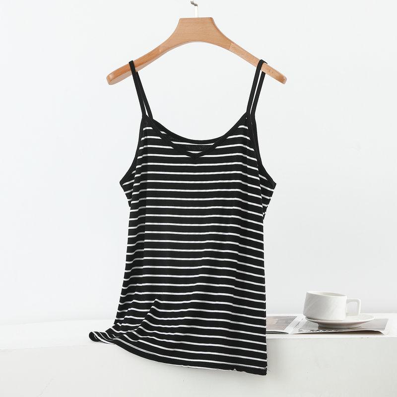 M to 6XL Plus size camisole Summer Modal Striped Cami Top Slimming loose fit Sleeveless Tank Tops Versatile Baselayer