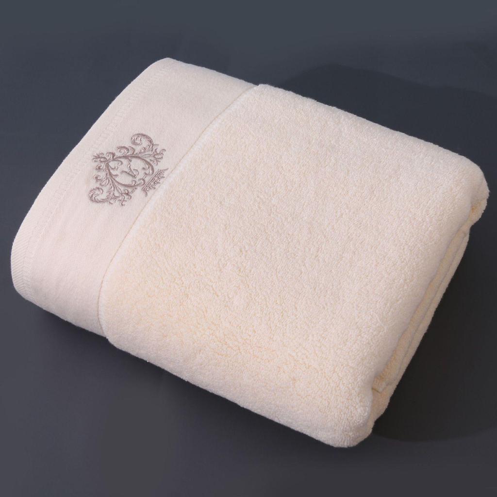 Pure Cotton Class A Soft Absorbent Embroidered Bath Towel - Luxurious, Thickened for Adults