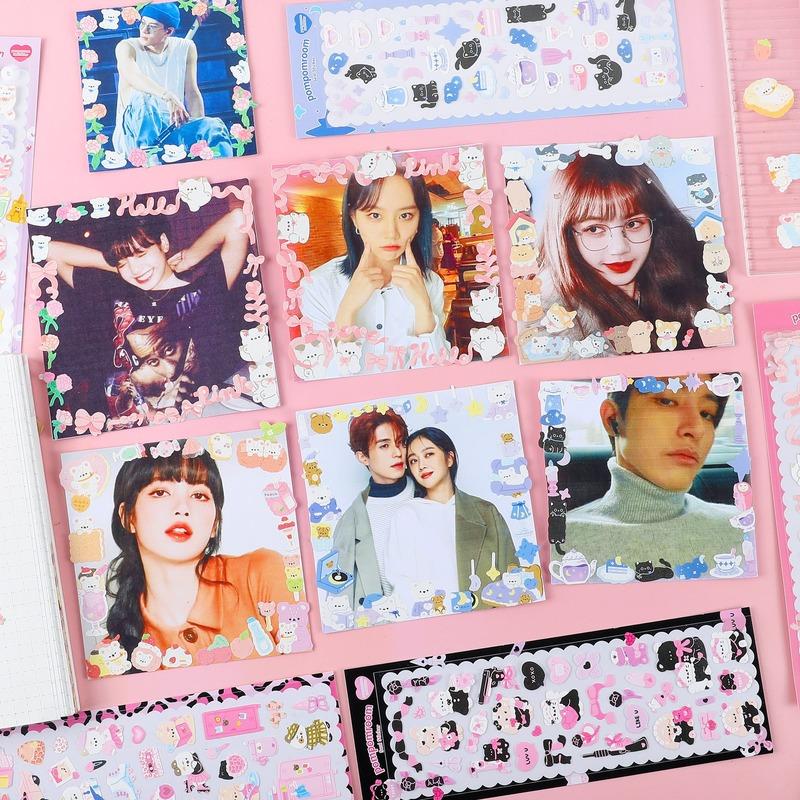 Creative Circus Glitter Decorative Stickers Scrapbook Diy Junk Journal Aesthetics Happy Planning Stationery Sticker