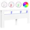 vidaXL LED Headboard White 220x18.5x103.5 Cm Wood-based Material