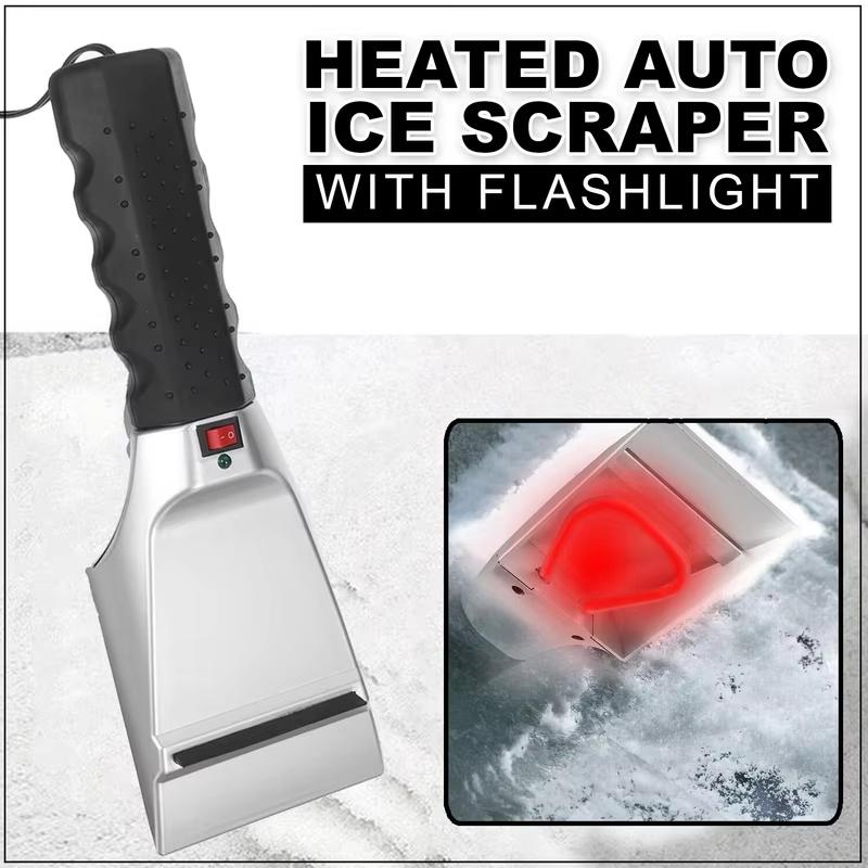 12V Winter Electric Heater Car Ice Scraper Windshield Glass Snow Shovel Removal Defrost Cleaning Tool Heat Snow Scraper