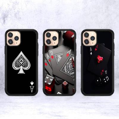 Poker Pattern Game Phone Case For IPhone 16 Pro Max 15 14 Plus 14 13 12 11 17 PC+TPU Cases Back Cover