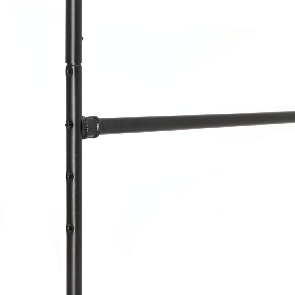 SONGMICS Industrial Clothes Rack on Wheels, Maximum load of 110 Kg, Double Garment Hanging Rod, Heavy Duty Commercial Display, Black