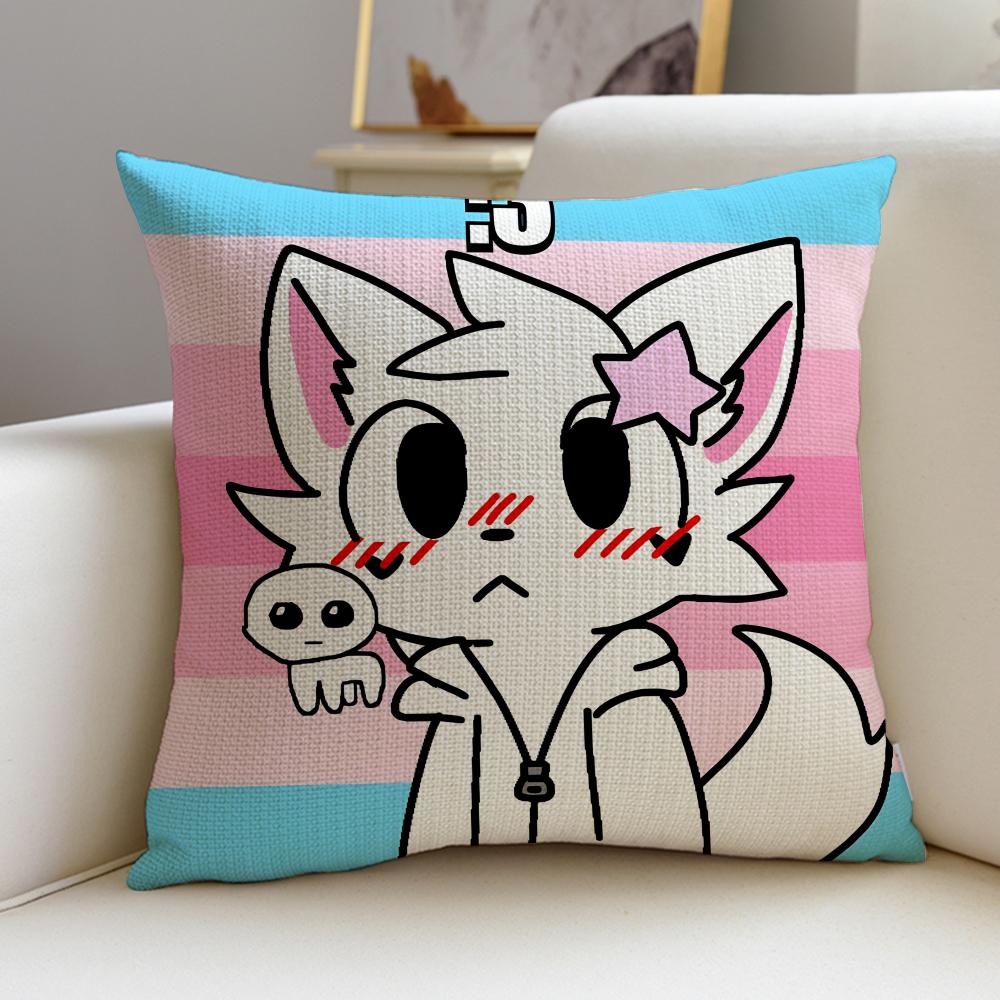 Cute BBoykisserS Cushion Cover Breathable and skinfriendly linen pillowcase square removable and washable cushion