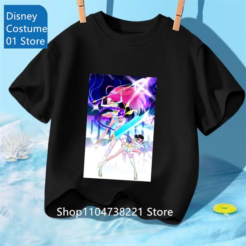 Saja Boys Tshirt Anime Kpop Demon Hunters Kids T-shirts Children's Clothing 2025 New Summer Casual Boys Girls Short Sleeve Tops
