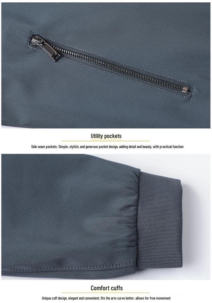 2024 Spring Men's Business Casual Jacket - Solid Color, Versatile Dad Style