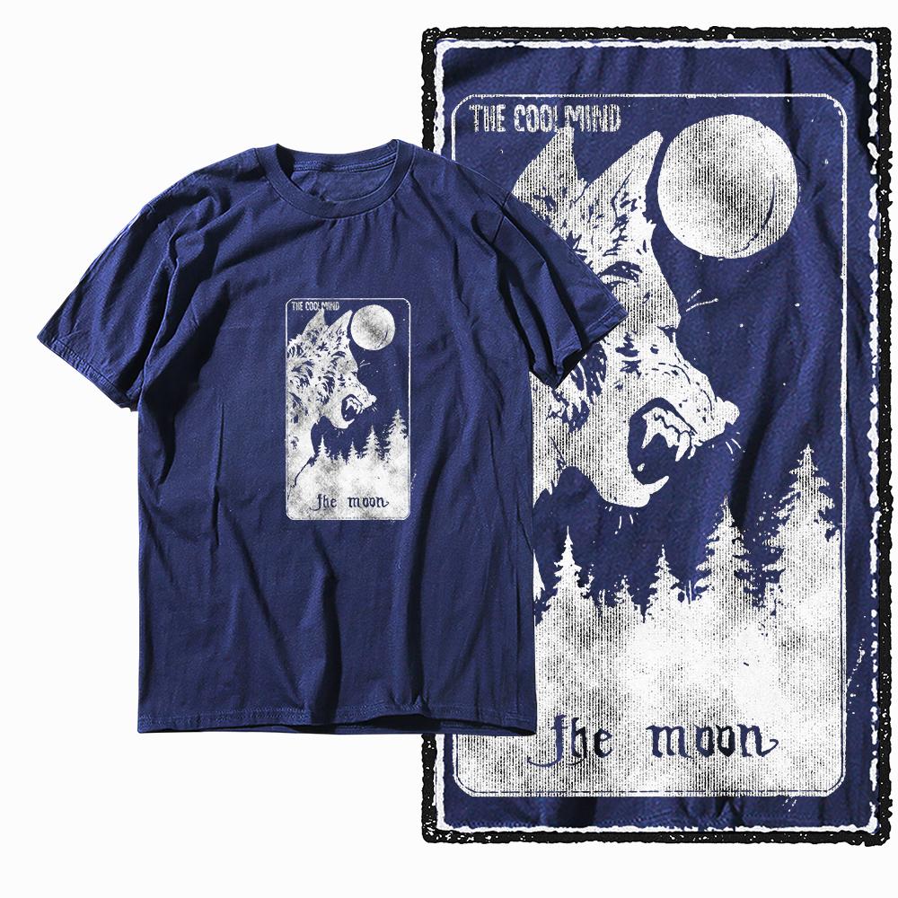 Coolmind MAE 100% Cotton Wolf Printed Exclusive Graphic Men T Shirt Big Size Streetwear Men Tshirt for Men T-shirt Tee Shirts