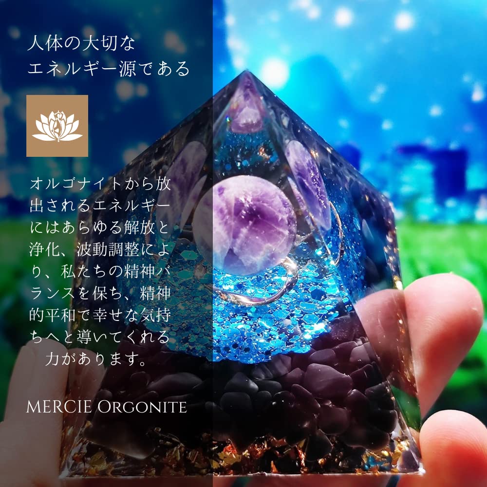 Orgonite Pyramid 60x60mm Natural Stone Pendant, 7 Chakras, Power Stone Ornament, Purification, Crystal Energy, Love Luck, Marriage Luck, Relationship