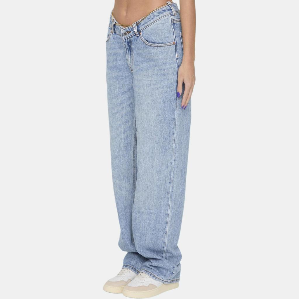 Alexander Wang Chain Embellished Straight Leg Jeans Women's 4DC1244208-471A