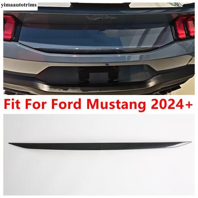 Car Rear Trunk Tail Gate Strip Decoration Cover Trim For Ford Mustang 2024 2025 ABS Carbon Fiber Accessories Exterior Refit Kit