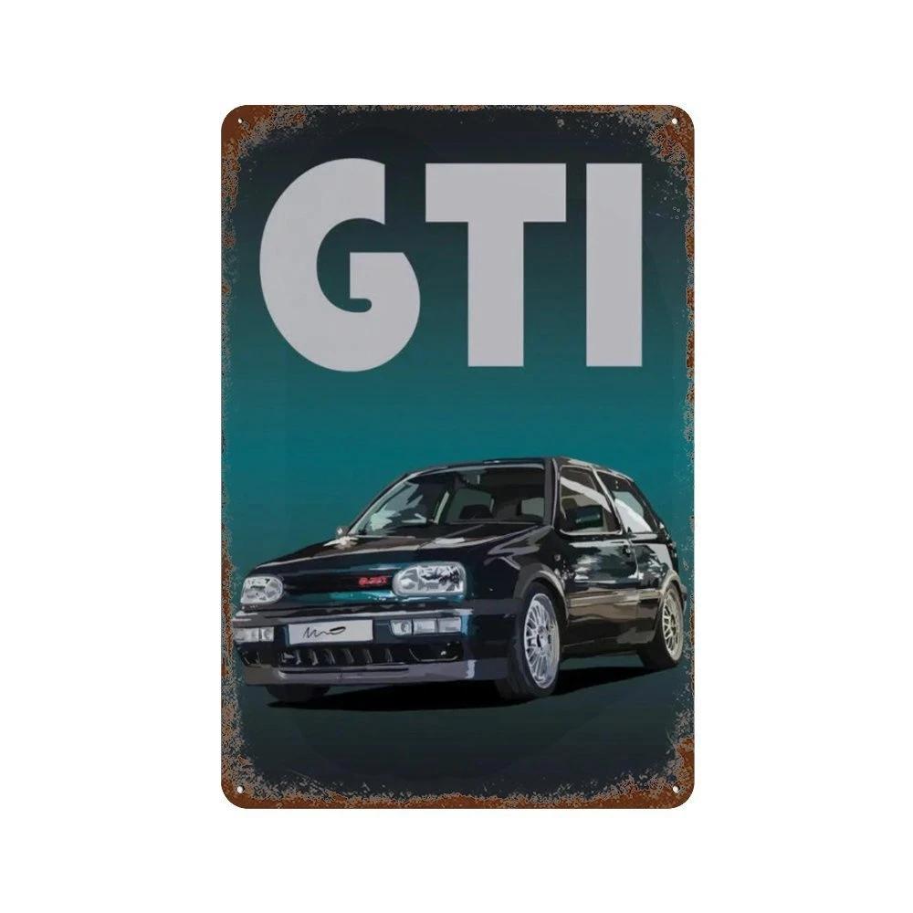 80er GTI Sport Oldtimer Oldtimer Dekoration Metall Blechschild Plakette Garage Man Cave Wohnzimmer Heim Wandkunst Poster Schilder