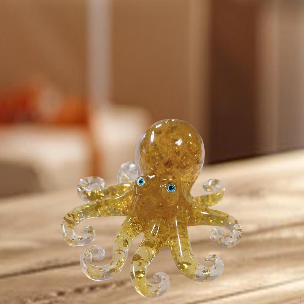 Octopus Figurine Novelty Collectible Animal Statue for Cabinet Bedroom Shelf