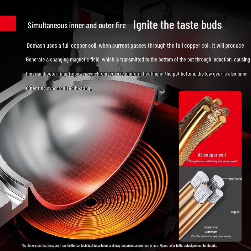 Demashi Commercial Double-Head Induction Wok Stove