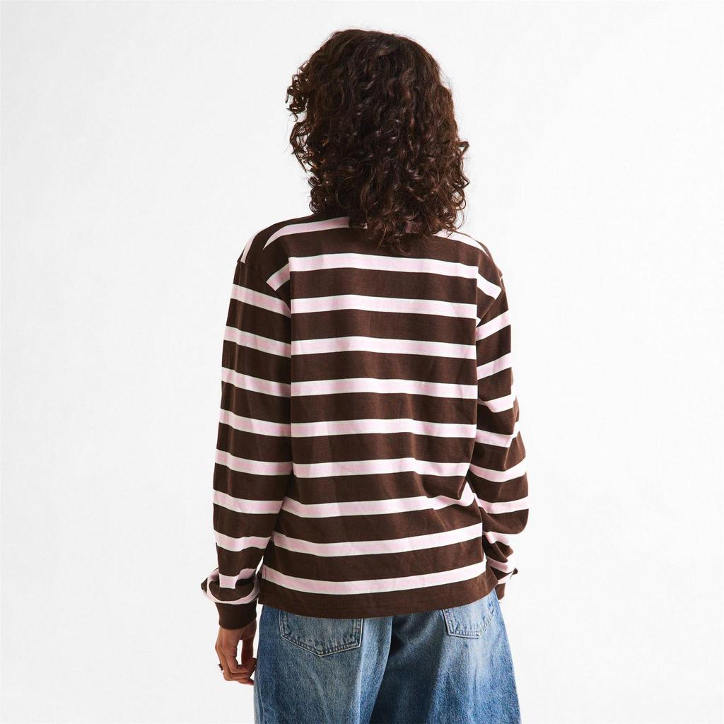 WRSTBHVR Womens/Ladies Striped Long-Sleeved Polo Shirt