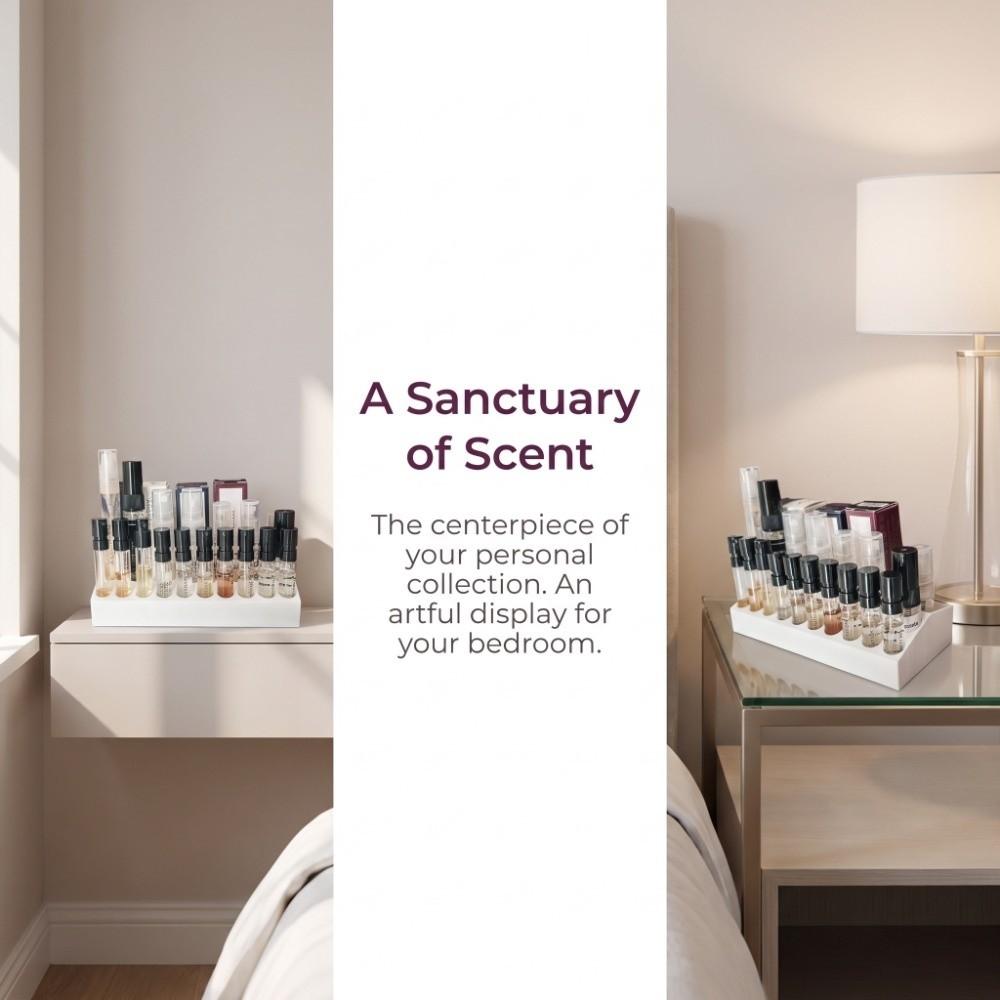 Multi-Grid Mini Fragrance Vial Display Storage Rack for Mini Bottles