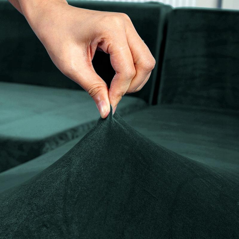 Bottle Green Velvet 1-Seater Sofa Armchair Cover [22P1]