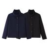 European and American women's clothing autumn and winter stand-up collar breasted short loose jacket casual solid color woolen coat top