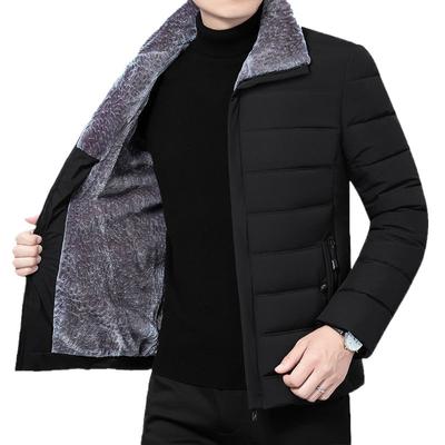 Cotton-padded Men's Jackets Are Thickened with Velvet To Keep Warm In Winter, New Middle-aged Cotton Jackets, Men's Dad's Cotton-padded Jackets