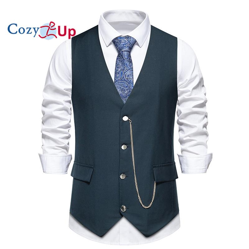 Útulné pánské neformální obchodní vesty Lehká vesta Slim Fit obleková vesta