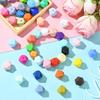 DanLingJewelry 50Pcs 17mm Hexagon Silicone Beads Bulk Colorful Rubber Large Polygonal Silicone Loose Beads for Keychain Lanyards Jewerlry Making