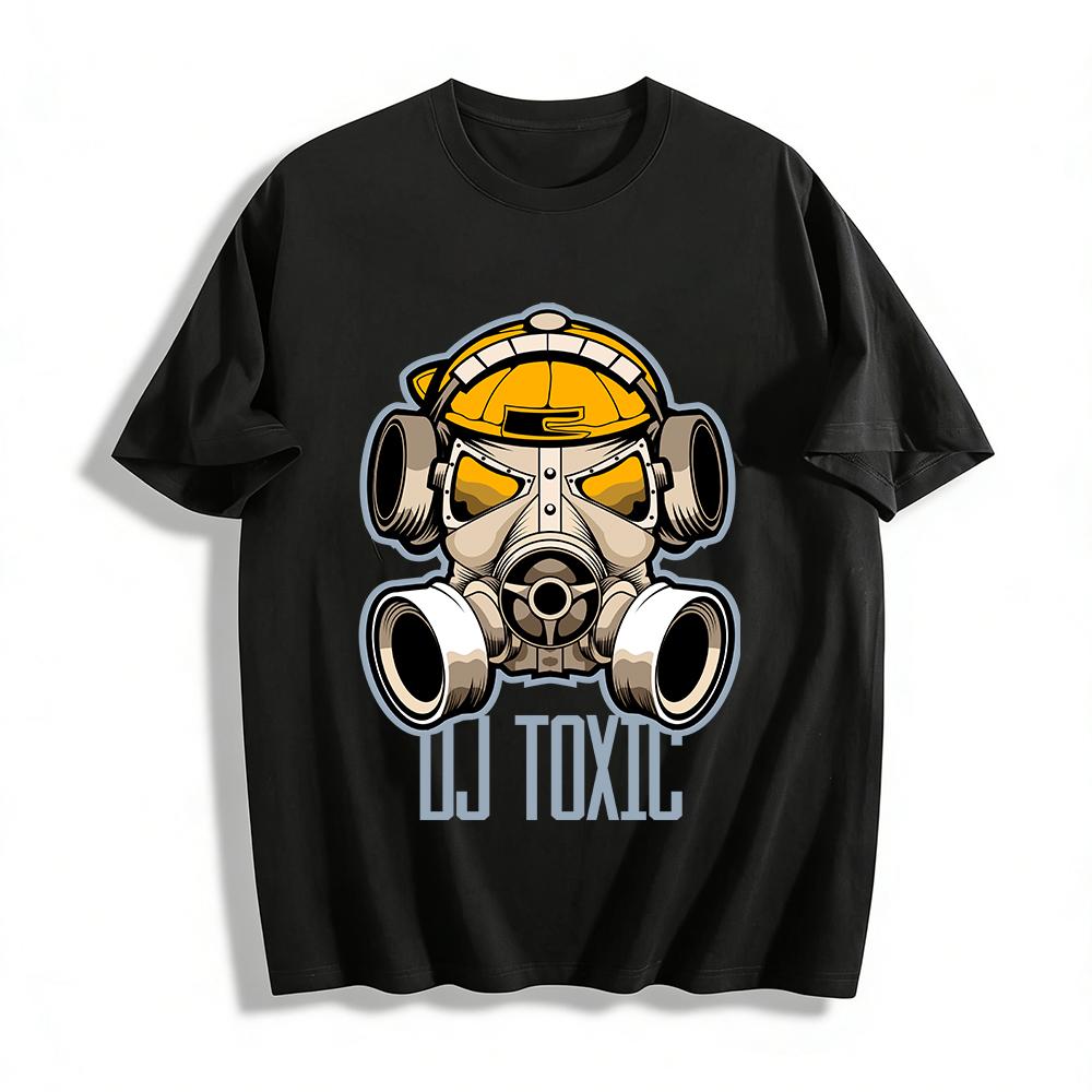 DJ Toxic Gas Mask Graphic Cool Casual Short Sleeve T-Shirt Pure cotton T-shirt XXS